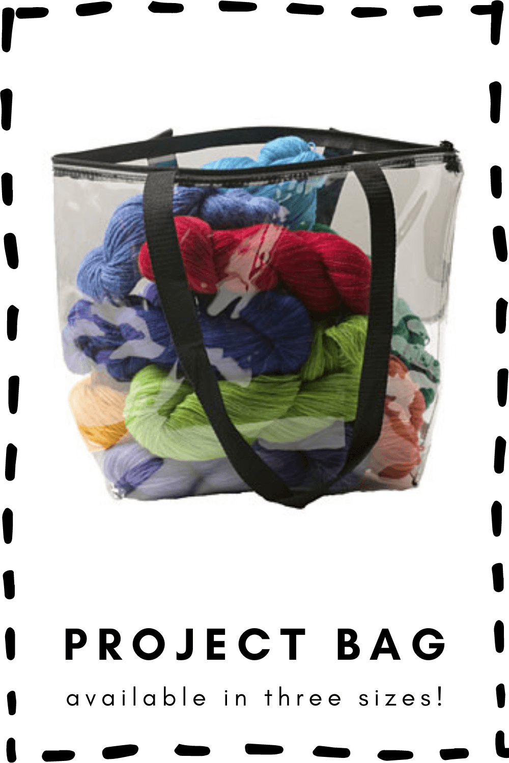 Clear bag for storing yarn or carrying you current knitting project