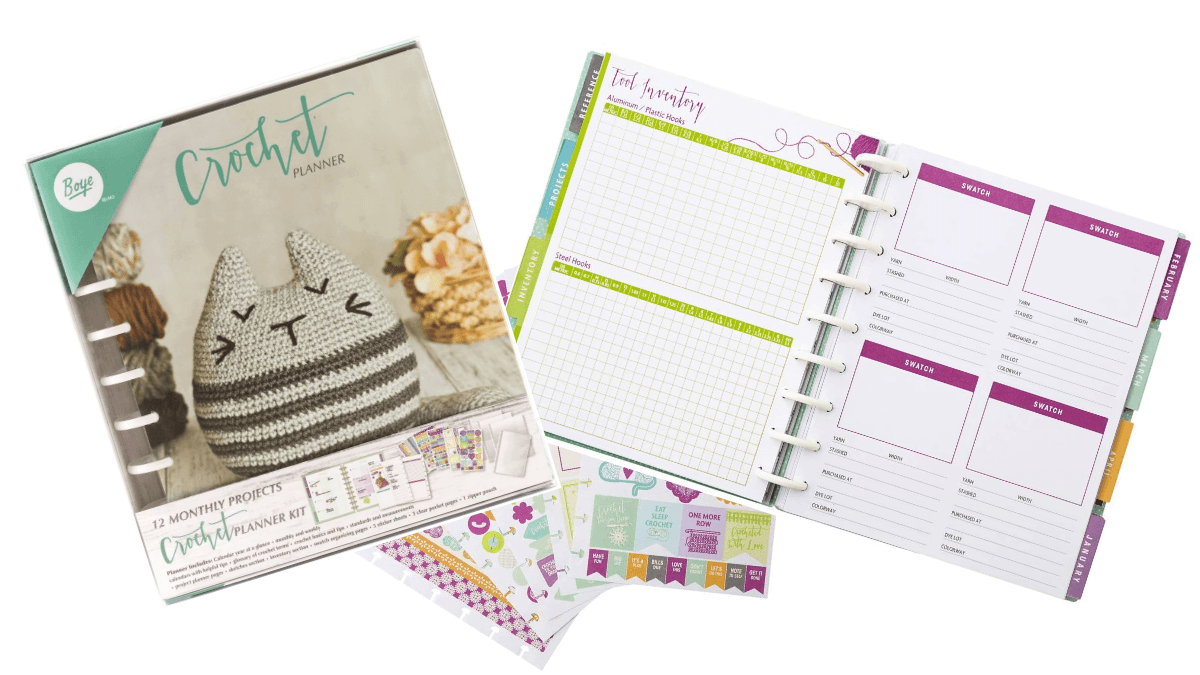 A crochet planner kit from Boye