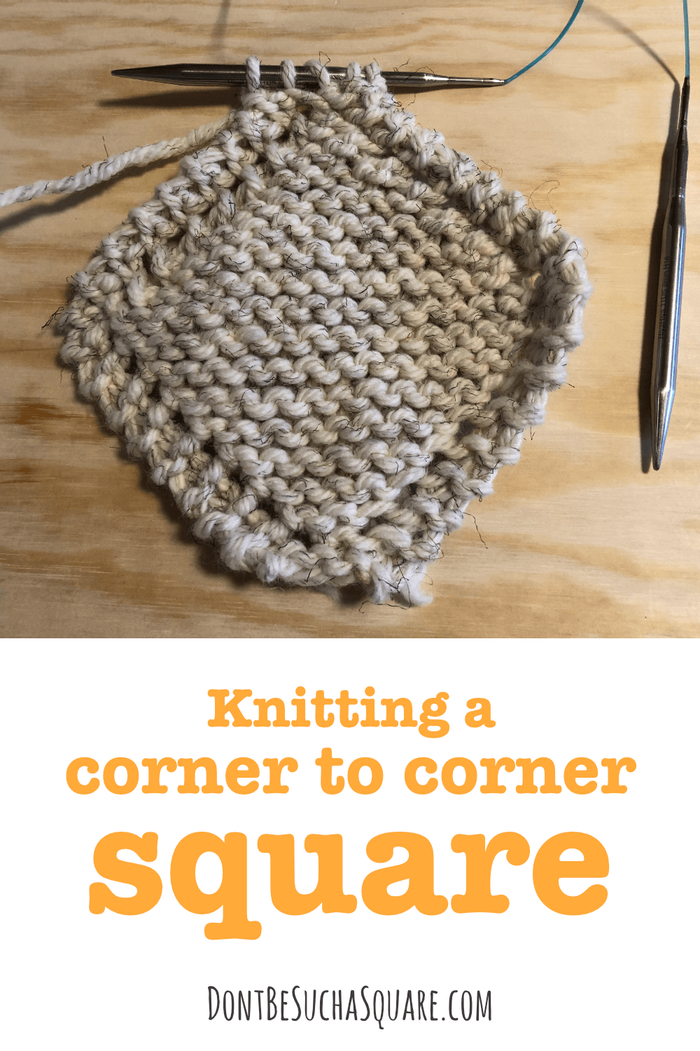 knitting a diagonal square
