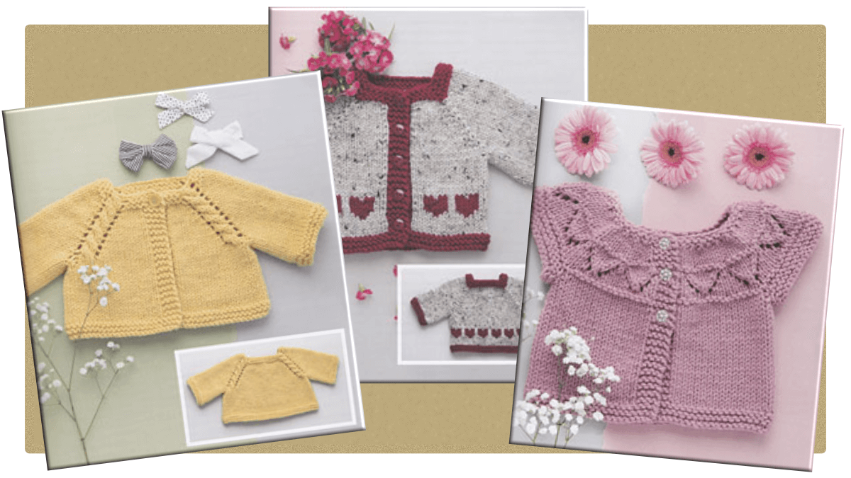9 knitting patterns for seamless baby cardigans to knit in worsted yarn