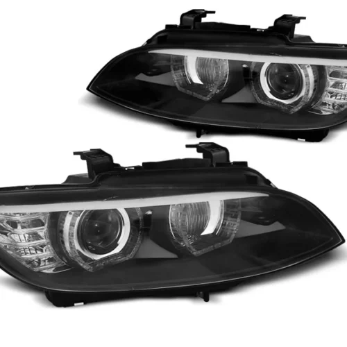 HEADLIGHTS BMW E92/E93 06-10 “ANGEL EYES” LED BLACK AFS HID