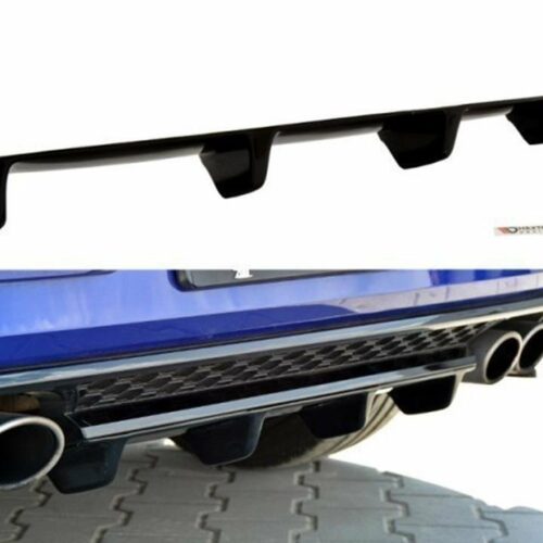 Maxton Design Central Rear Splitter (with a vertical bar) VW Golf (MK7) (R Facelift)