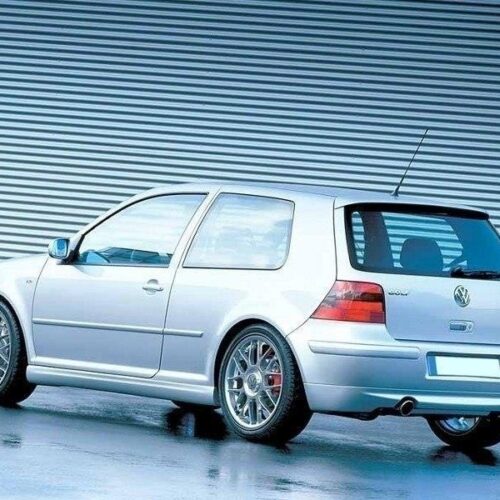 Maxton Design REAR SIDE SPLITTERS VW Golf (MK4) 25’TH ANNIVERSARY LOOK with exhaust hole