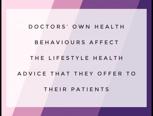 Doctor's own health behaviours affect the advice that they offer to their patients