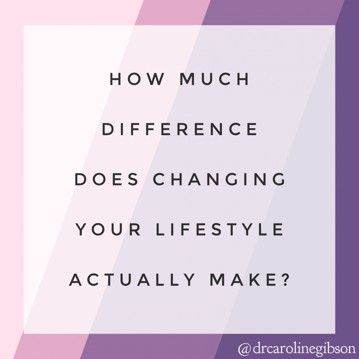 How much difference does changing your lifestyle actually make?