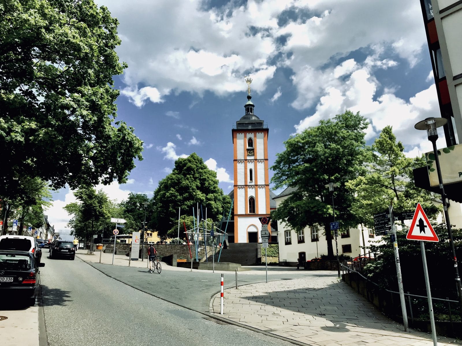 die Nikolaikirche in Siegen, krönchenstadt Siegen, Wahrzeichen von Siegen in der Oberstadt