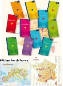 Folded maps from wine growing areas of France