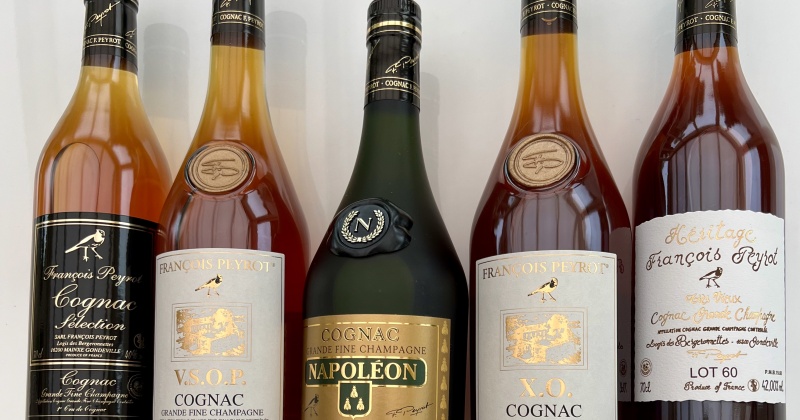 Vijf jaargangen Cognac François Peyrot