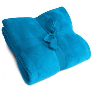 Fleece deken met naam blauw