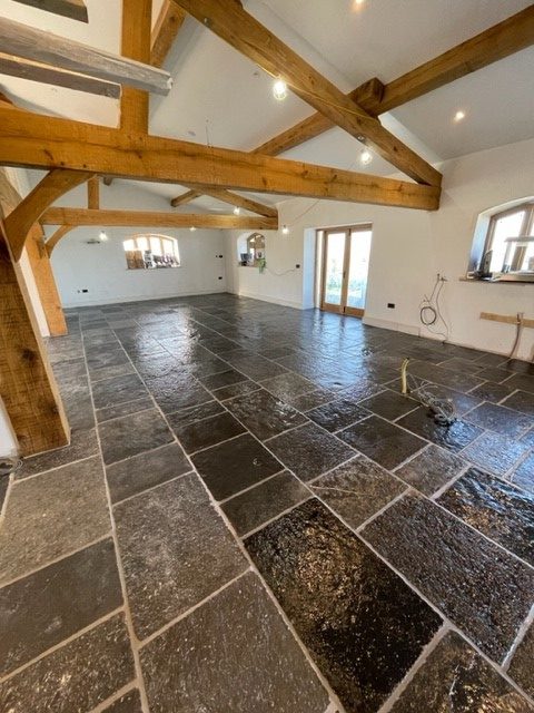 Barn Conversion floor with Limestone Flagstones (22)