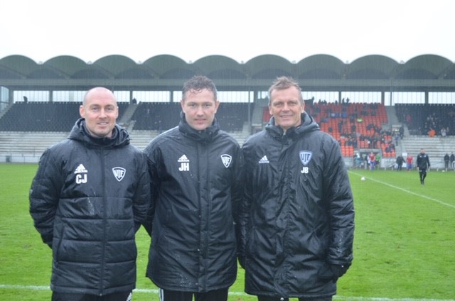 Vanløse IF's dygtige trænerteam, fra venstre: Assistenttræner Christian Jensen, Cheftræner Jesper Holdt og assistenttræner Jan Bjur.