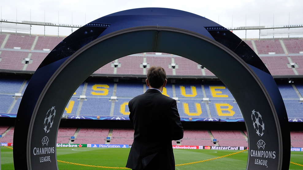 Christian Bordinggaard på Camp Nou inden Champions League