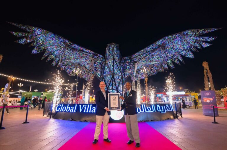 Dubai’s Global Village unveils World’s Largest Illuminated Steel Falcon Sculpture