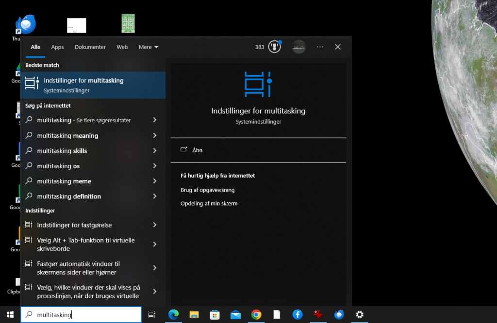 Multitasking i en Windows-søgning
