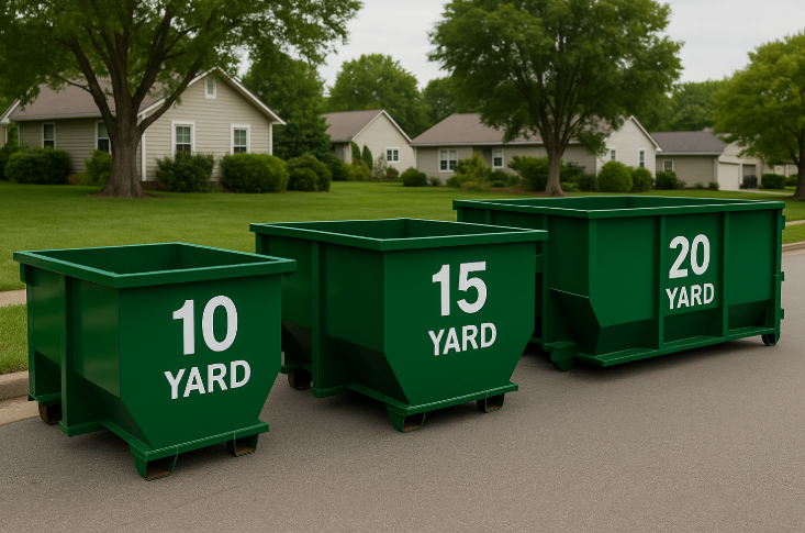 Different dumpster sizes available for spring cleaning in Montgomery.