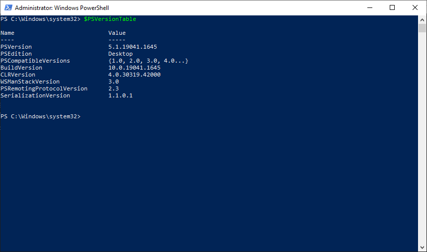 Powershell 5.1 screenshot