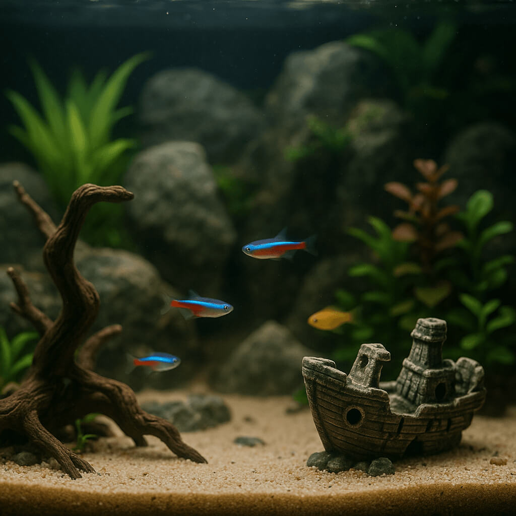 Dekorationer til akvarie