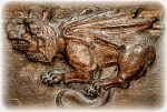 Horned dragon. Magdeburg Cathedral, Germany. Courtesy misericords.co.uk.