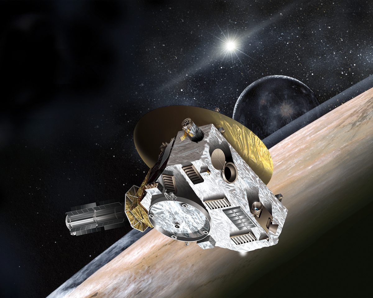 New Horizons bij Pluto (artist impression)