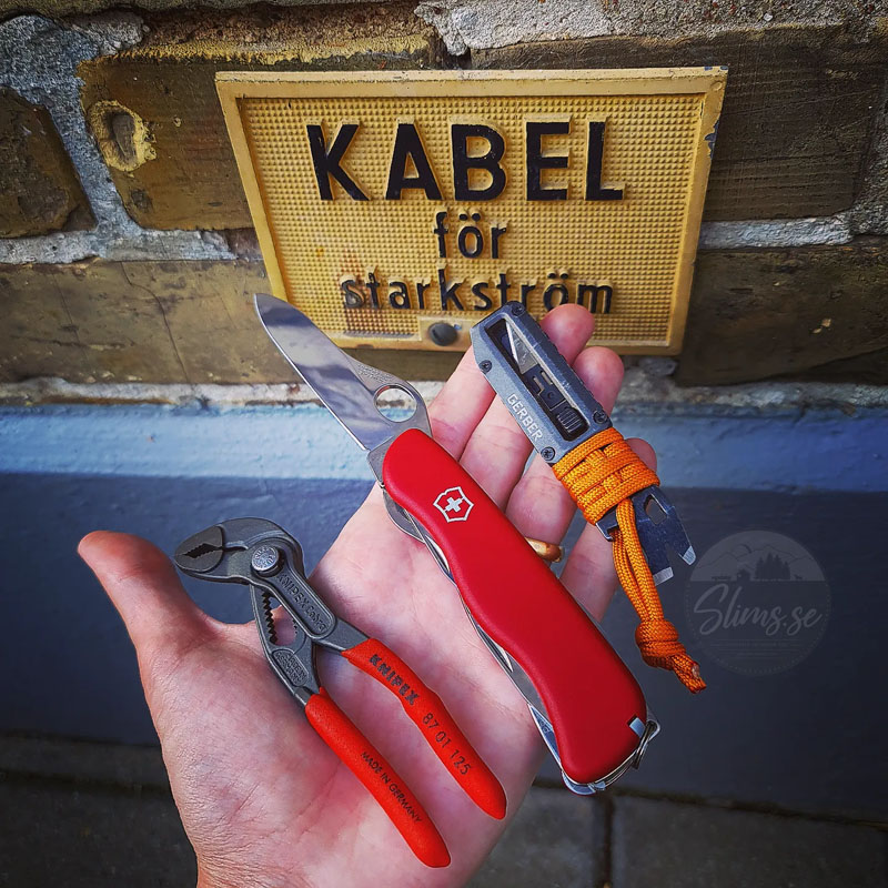 Victorinox Locksmith 111 Mm, Knipex Cobra och Gerber PryBrid X!
Bild: Slims.se