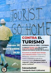 Contra el turismo (Alicante, 28 septiembre) @ Fahrenheit451 Café y Libros