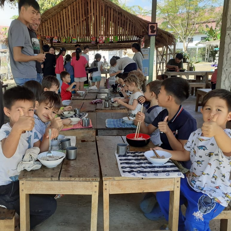 Students at meal time