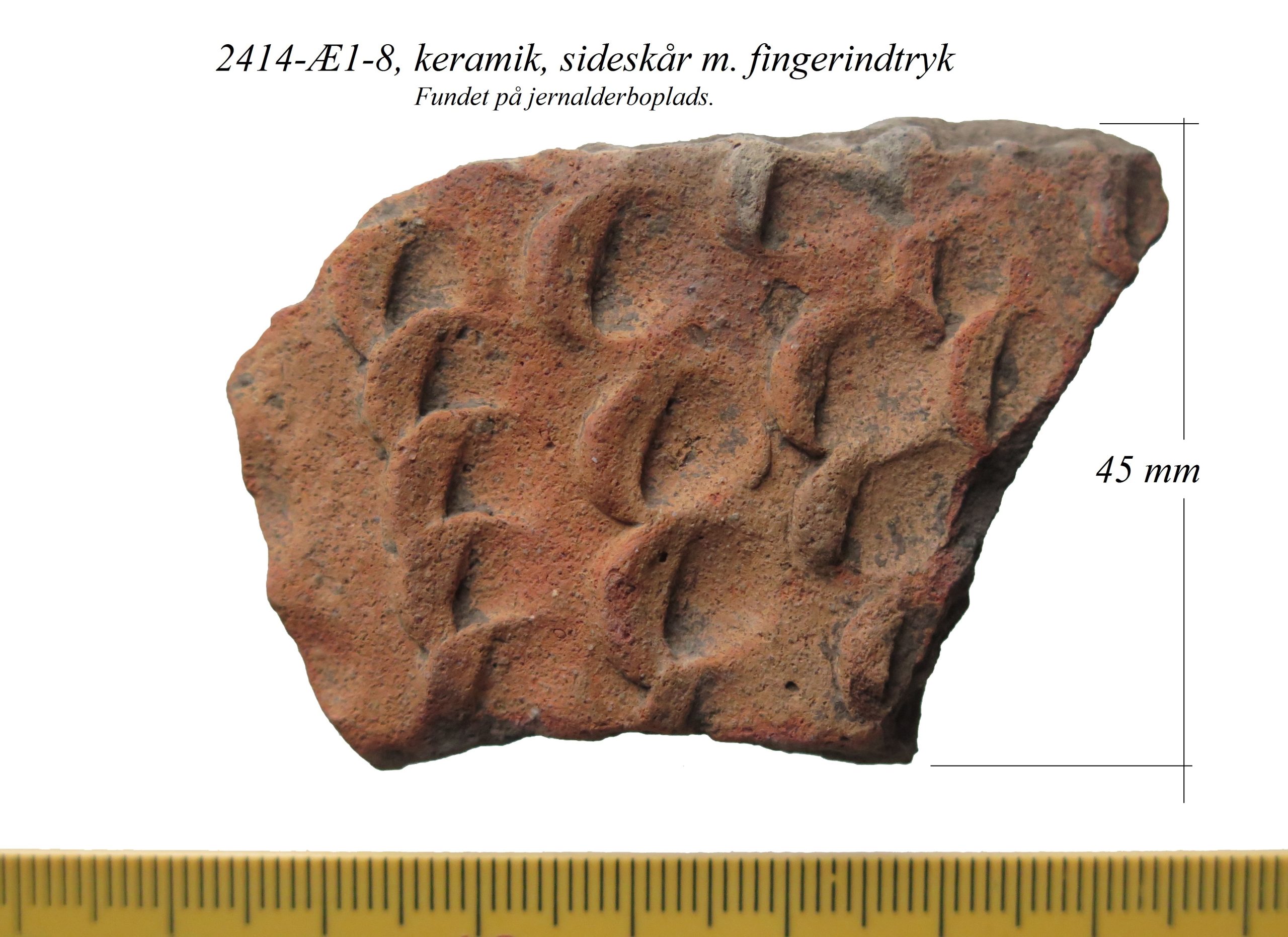 2414-Æ1-8, keramik, sideskår m. fingerindtryk, Kærbygaard (4)