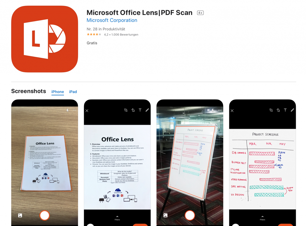 Apps für Lehrer: Office Lens zum Scannen