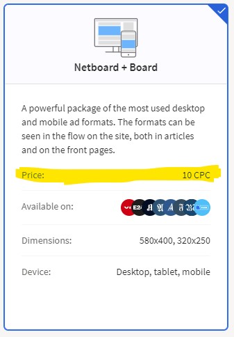 På Schibsted AdMarket betaler man 10 kr per klikk annonsene dine får (PPC)