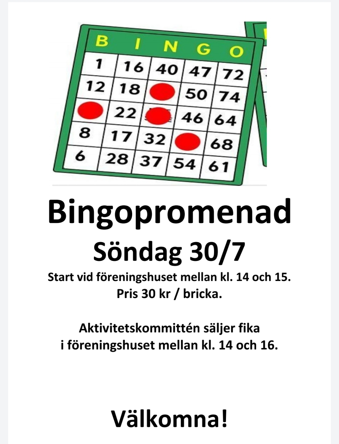 Bingo och fika.