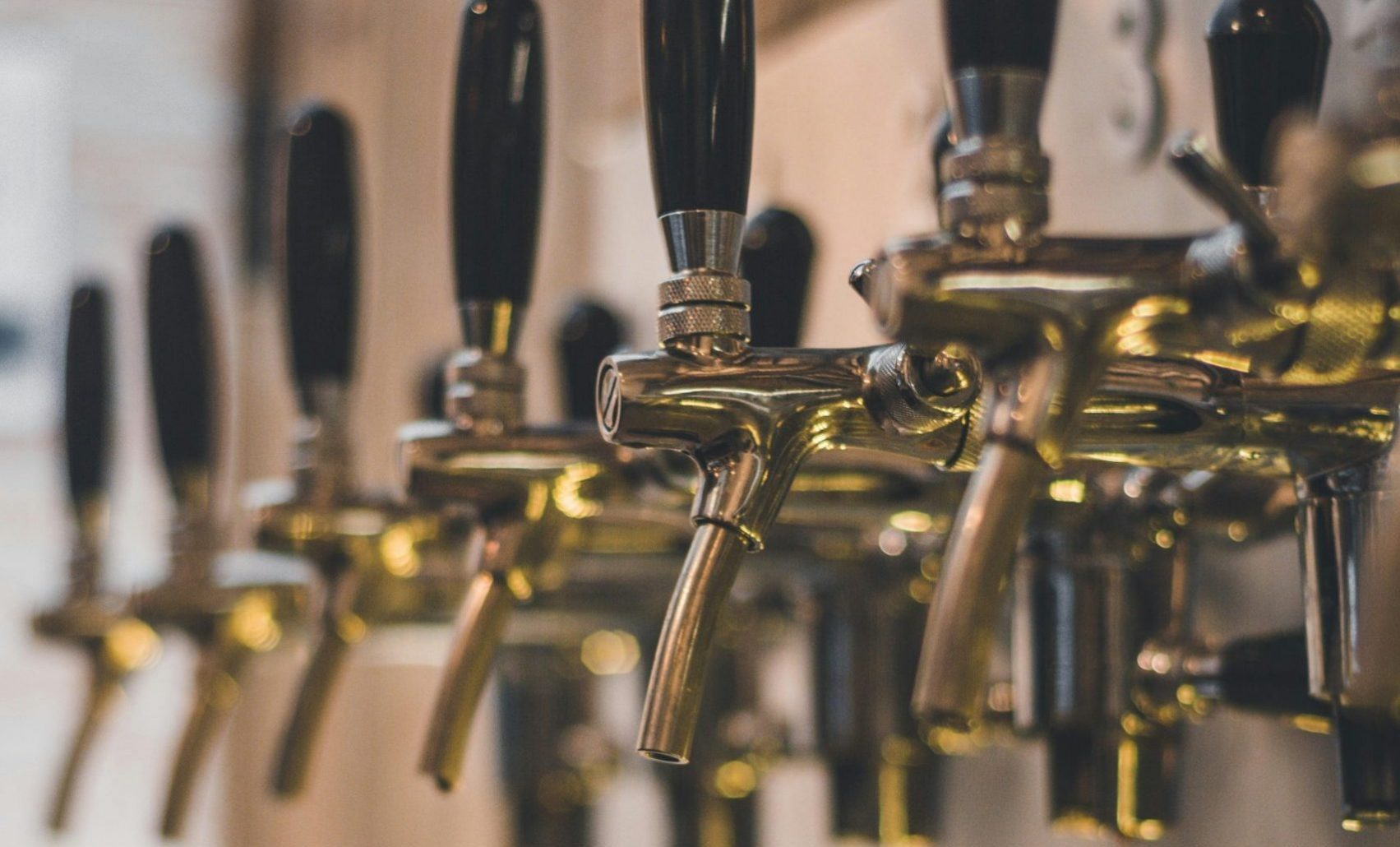 Row of beer taps