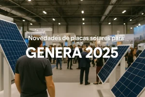 Exposcion de paneles solares en GENERA 2025, imagen vinculada al autoconsumo y placas solares en Euskadi.