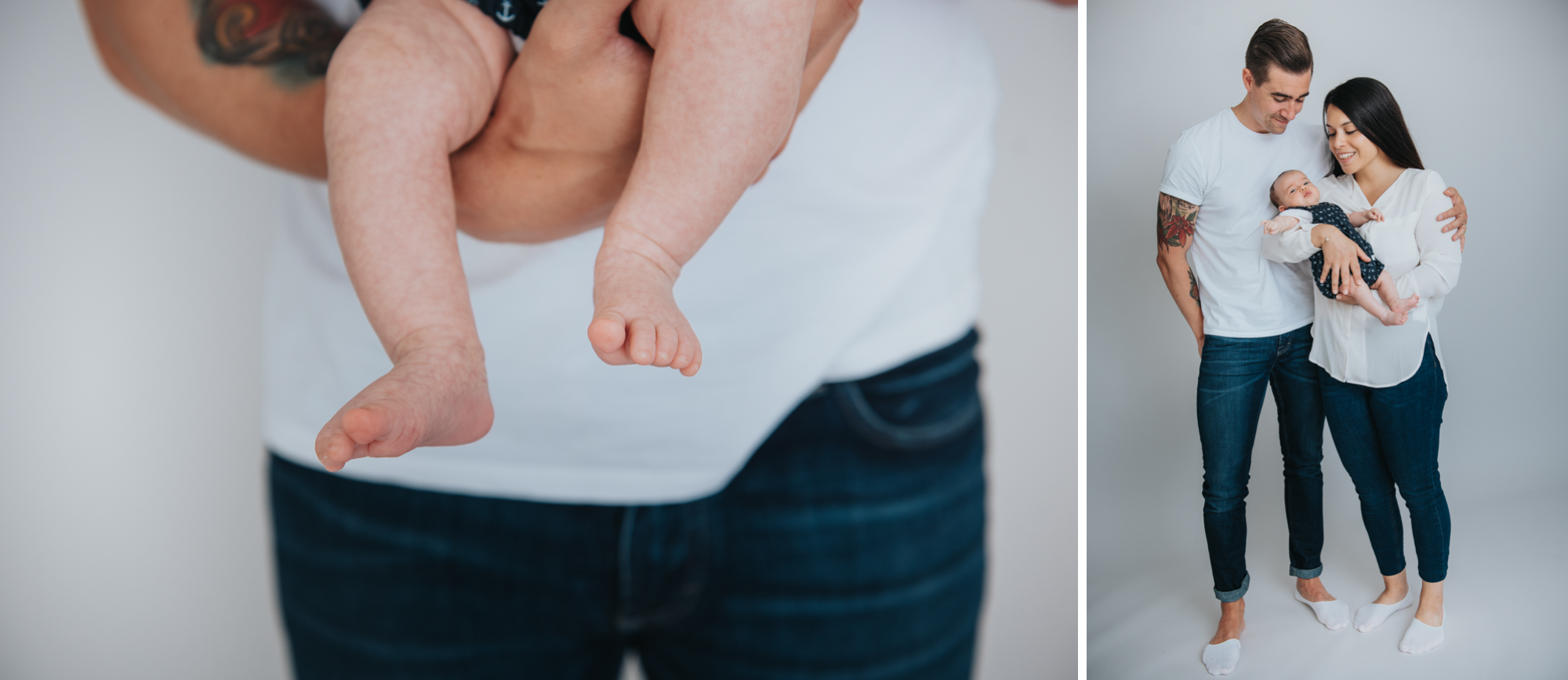 Familjefotografering i studion med Olivia