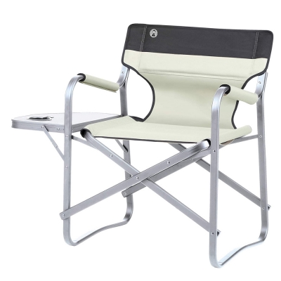 Coleman Chair Deck Aluminum W/Side Table (Khaki)