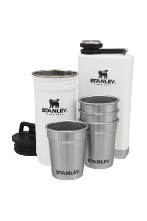 Stanley Adventure Pre-Party Shot Glass + Flask Set Polar White