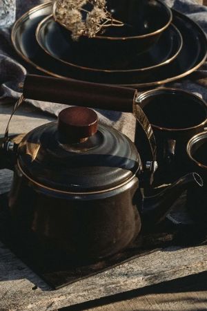 Enamel Teapot Charcoal