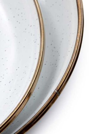 Enamel Salad Plate Eggshell - set of 2