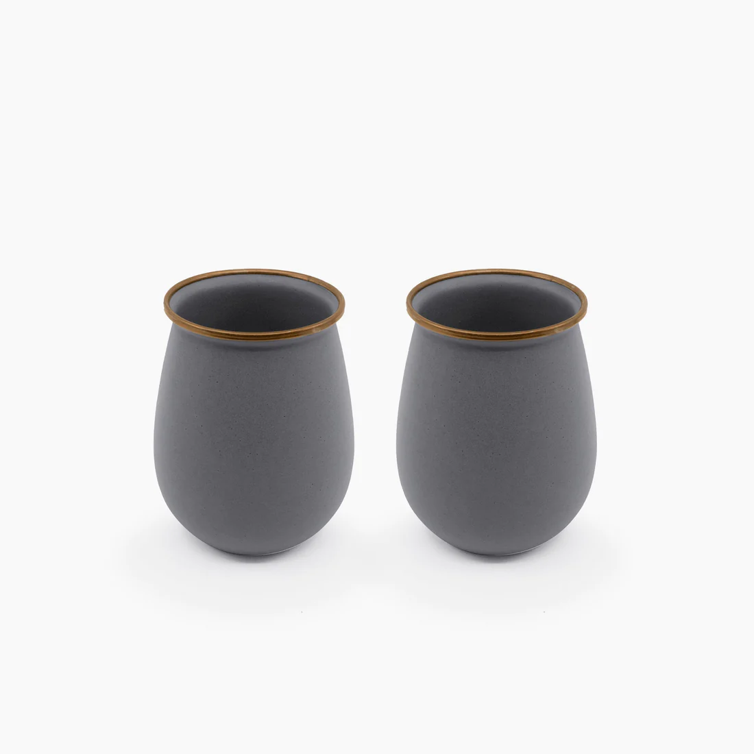 Enamel Tumbler Gray - set of 2