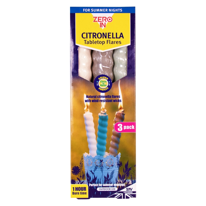 Citronella Table Top Flares - Close to Home - 3-Pack