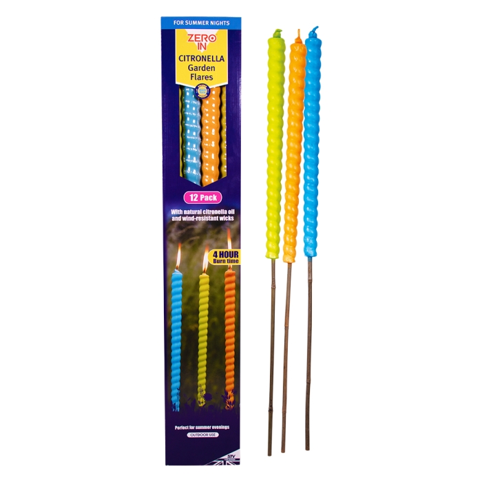 Citronella Garden Flares - Beach Party - 12-Pack