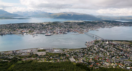 Uitzicht op Tromsø.