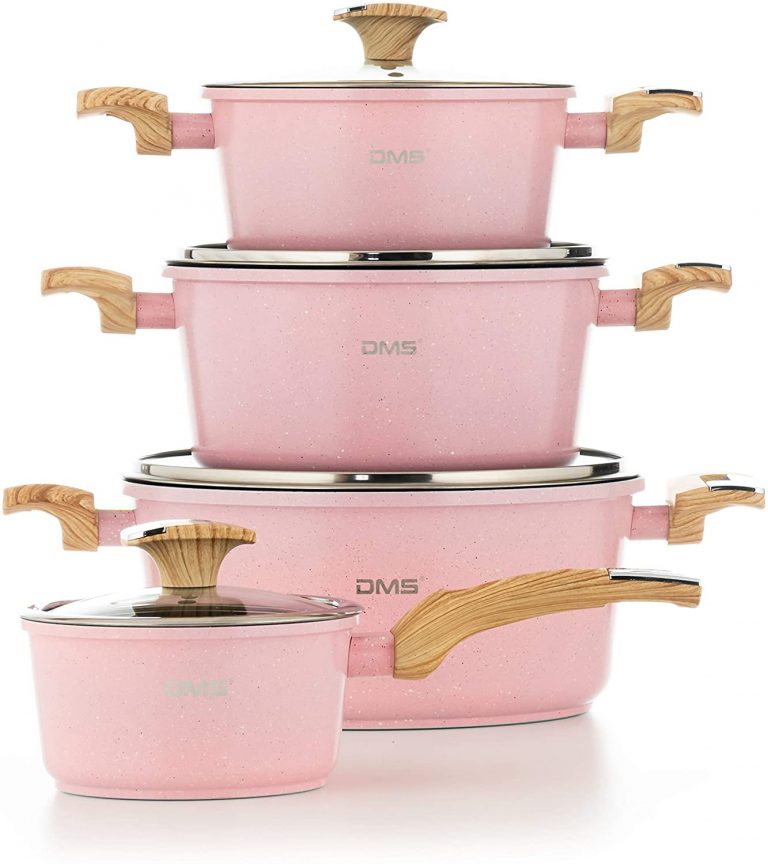 DMS® TSM4010 Induction Cookware Set Pots Pans Set with Glass Lid 10