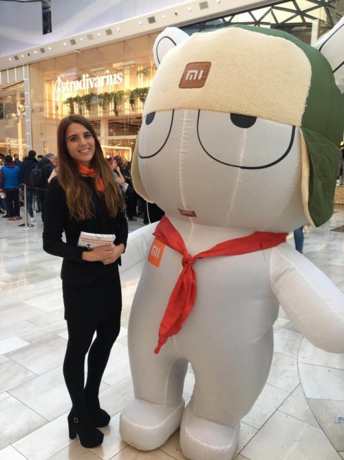 Xiaomi UK Westfield store launch promotional staff and mascot