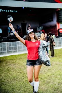 female promotional model hostess at firestone europe activation in London