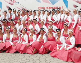 f1 grid girls and event staff