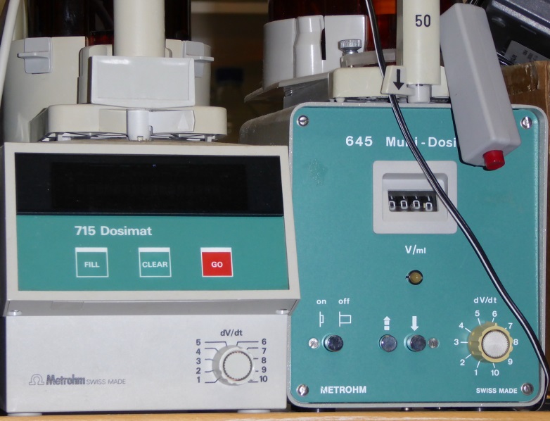 Metrohm Dosimat 715 and 645 Dispensers Metrohm Dosimat 715 and 645 Dispensers