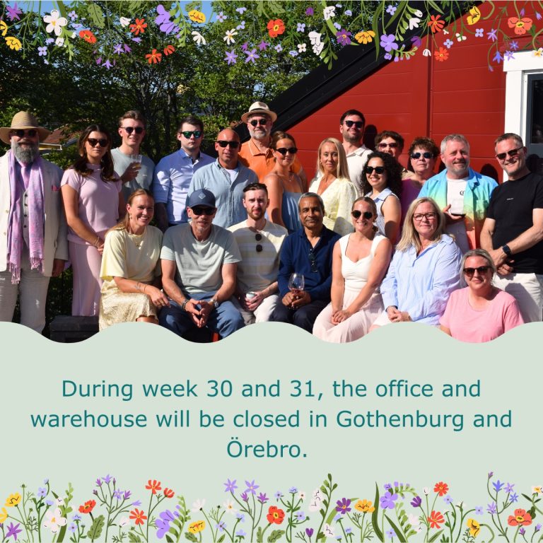 Summer vacations! Please note that our warehouse and office will be closed during weeks 30 and 31.
