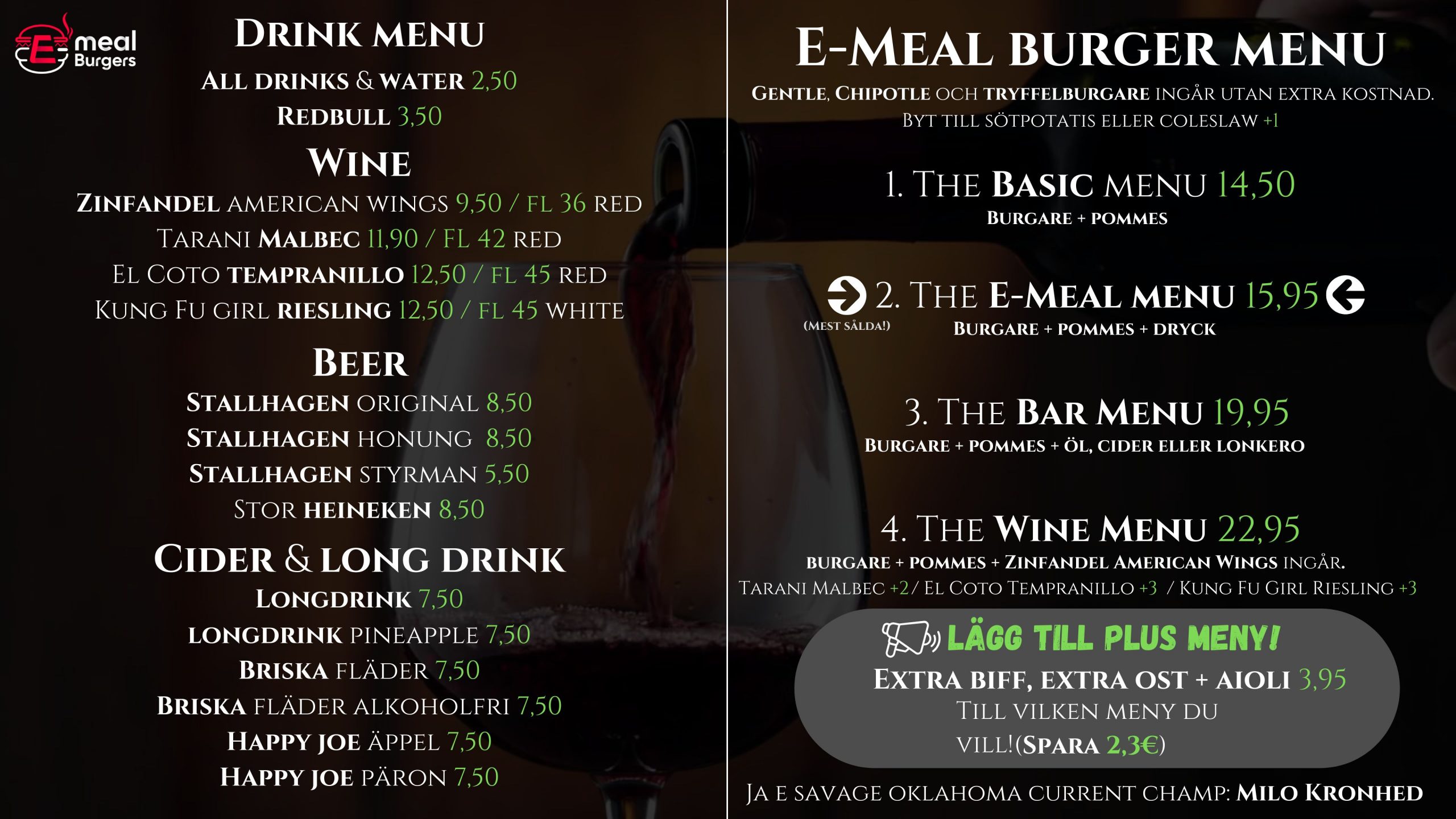 truffle burger E-Meal Burgers Åland Vaasa truffle burger E-Meal Burgers Åland Vaasa