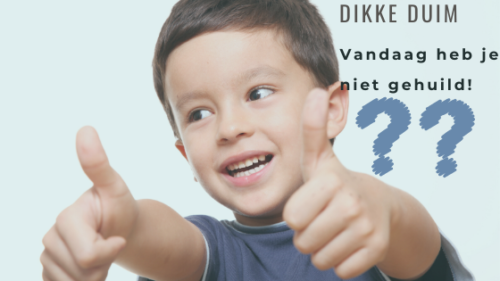 Mama, ik ben een flinke jongen want ik huil niet.