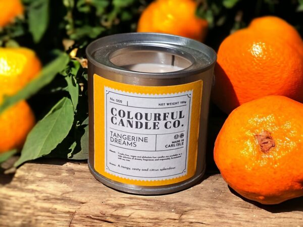 Tangerine Dreams Soy Wax Candle | Paint Tin 002 | Colourful Candle Co